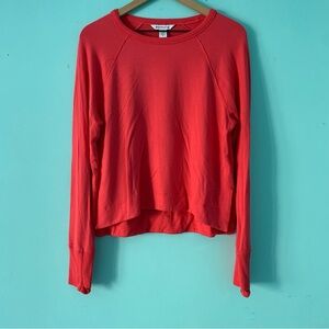 Athleta Coaster Lux Lightweight Sweatshirt S Tulip Pink Thumboles Active Running